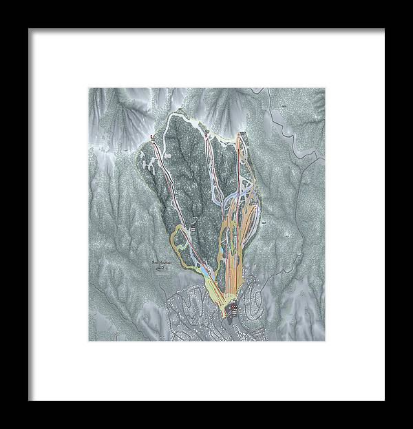 Bear Mountain Ski Trail Map - Framed Print - Powderaddicts