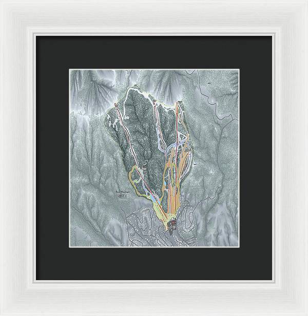 Bear Mountain Ski Trail Map - Framed Print - Powderaddicts