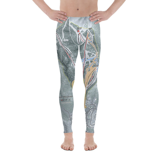 Bear Mountain & Snow Summit, California Ski Trail Map Men's Base Layer Bottom - Powderaddicts