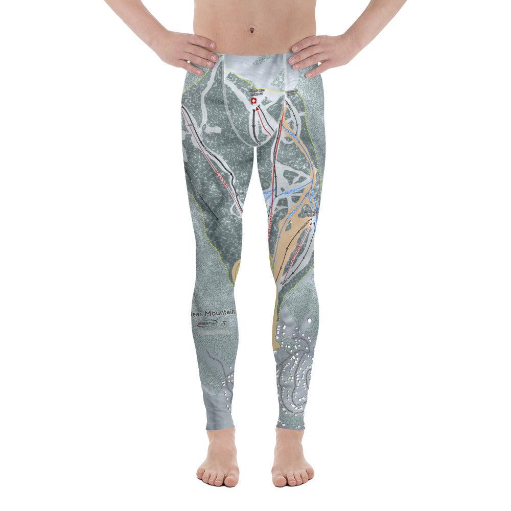Bear Mountain & Snow Summit, California Ski Trail Map Men's Base Layer Bottom - Powderaddicts