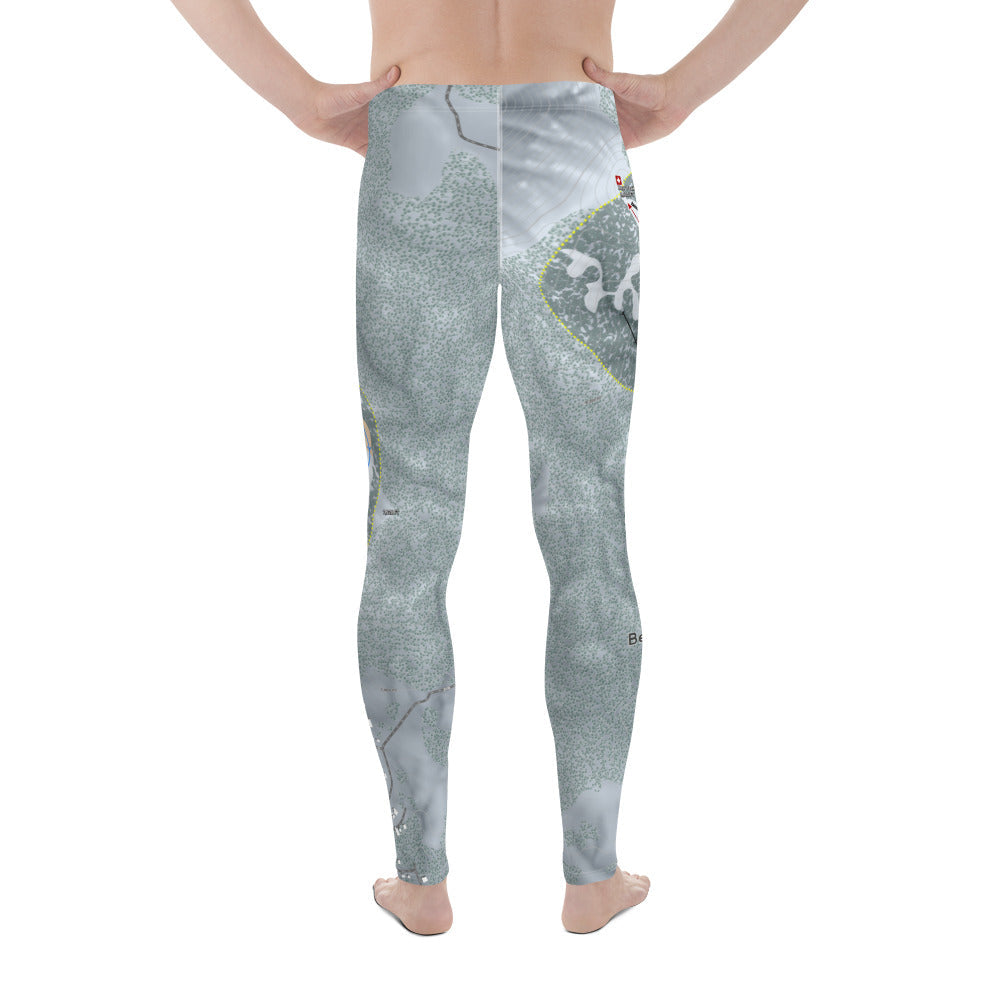 Bear Mountain & Snow Summit, California Ski Trail Map Men's Base Layer Bottom - Powderaddicts
