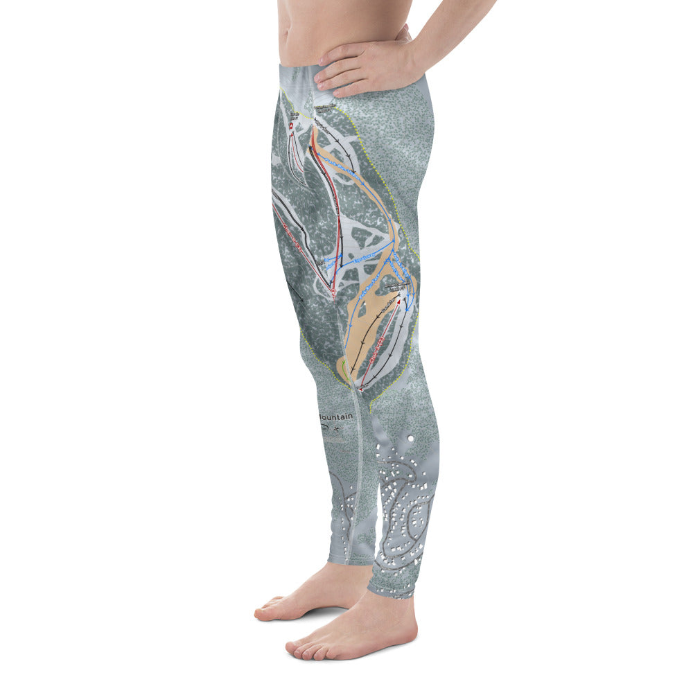 Bear Mountain & Snow Summit, California Ski Trail Map Men's Base Layer Bottom - Powderaddicts