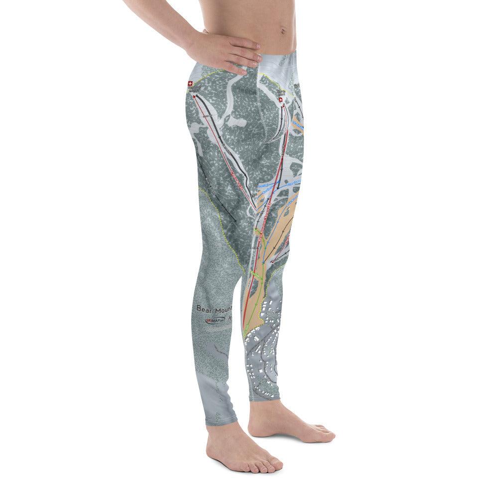 Bear Mountain & Snow Summit, California Ski Trail Map Men's Base Layer Bottom - Powderaddicts