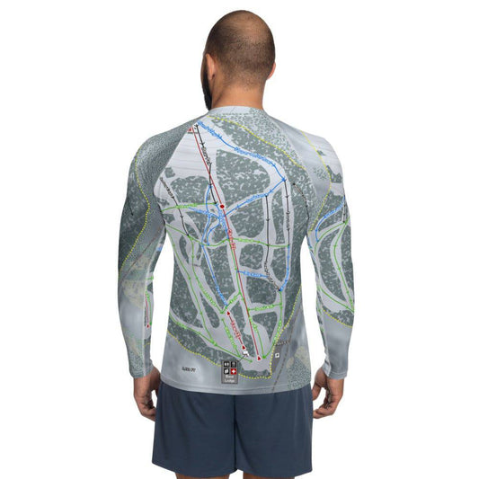 Bear Paw, Montana Ski Trail Map Men's Base Layer Top - Powderaddicts
