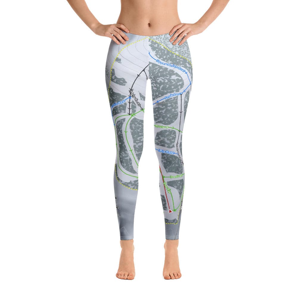 Bear Paw, Montana Ski Trail Map Women's Base Layer Bottom - Powderaddicts