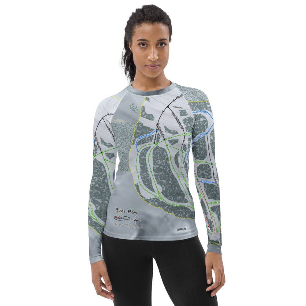 Bear Paw, Montana Ski Trail Map Women's Base Layer Top
