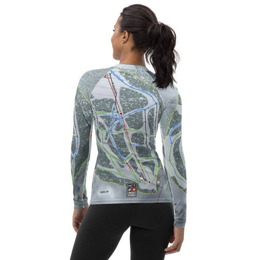 Bear Paw, Montana Ski Trail Map Women's Base Layer Top - Powderaddicts