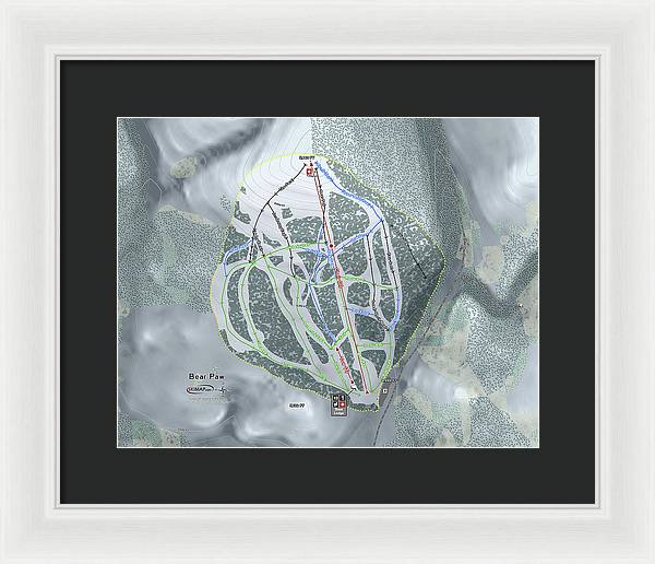 Bear Paw Ski Trail Map - Framed Print - Powderaddicts