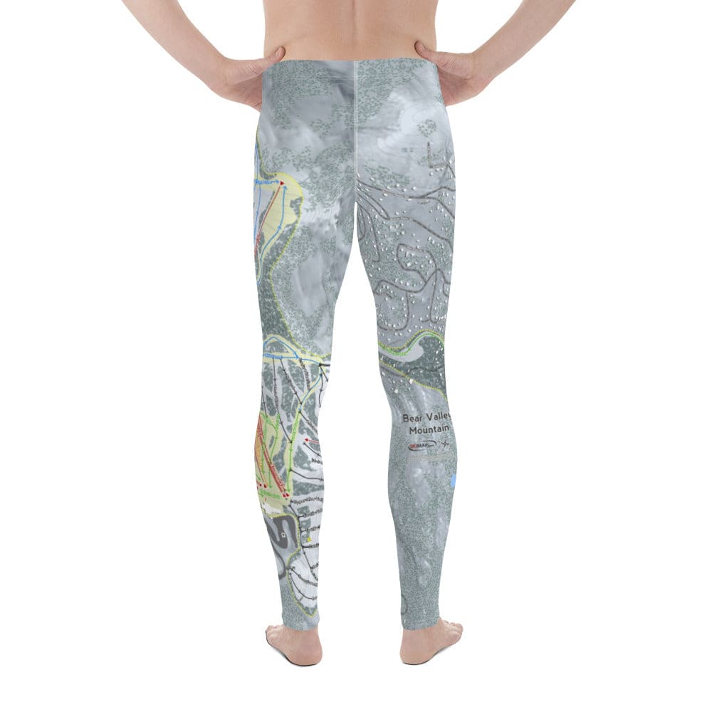 Bear Valley Mountain, California Ski Trail Map Men's Base Layer Bottom - Powderaddicts