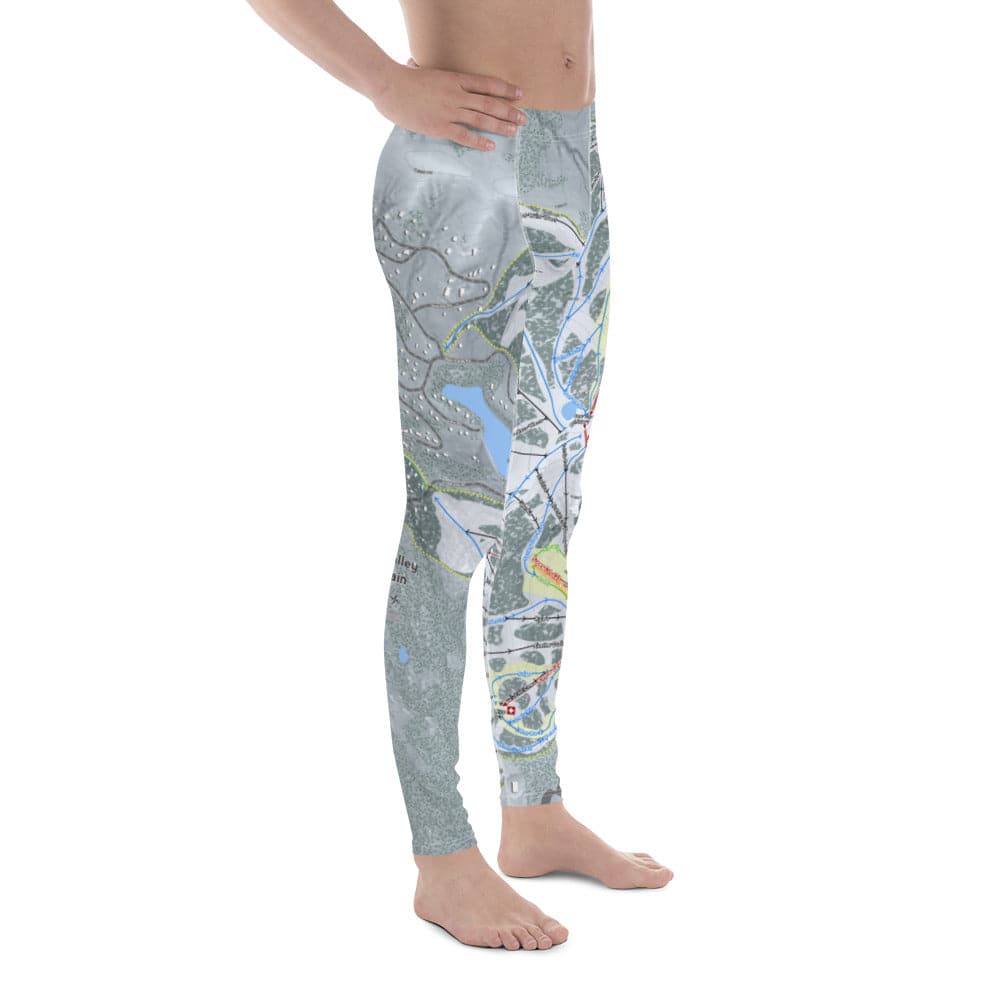 Bear Valley Mountain, California Ski Trail Map Men's Base Layer Bottom - Powderaddicts