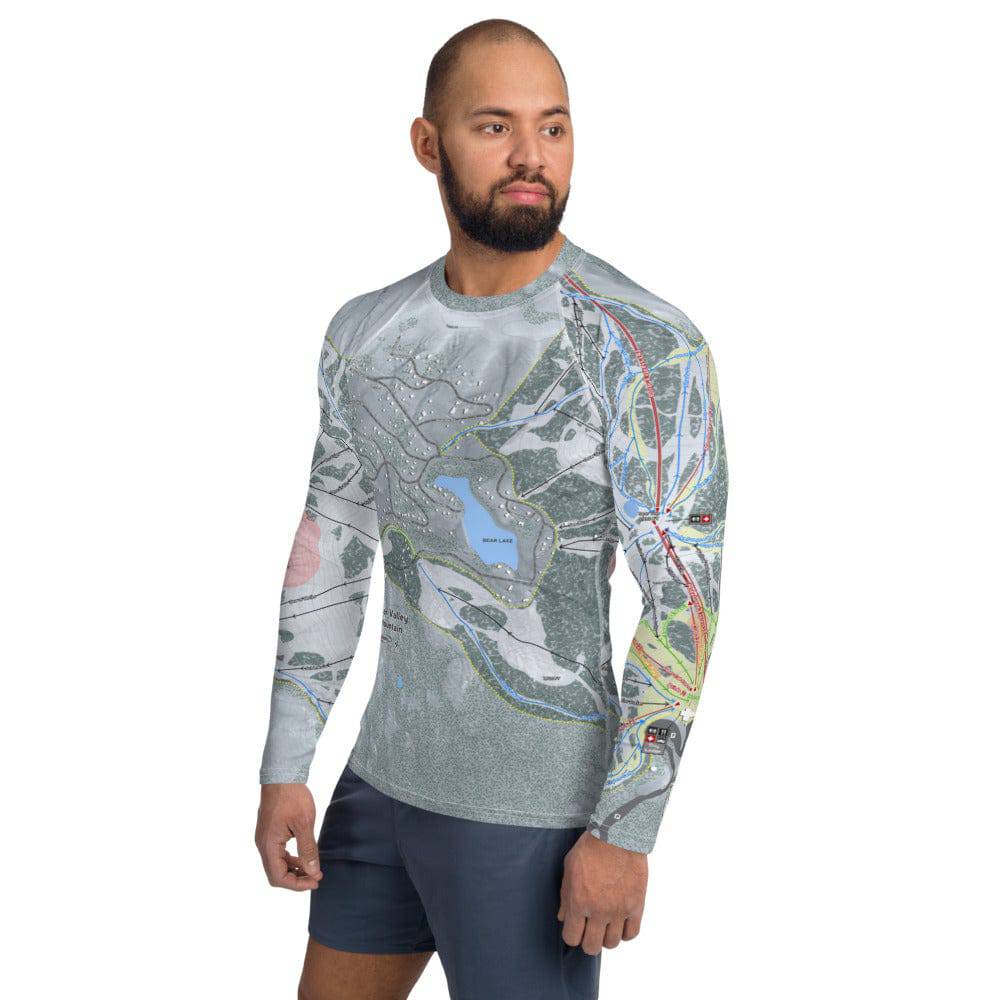 Bear Valley Mountain, California Ski Trail Map Men's Base Layer Top - Powderaddicts