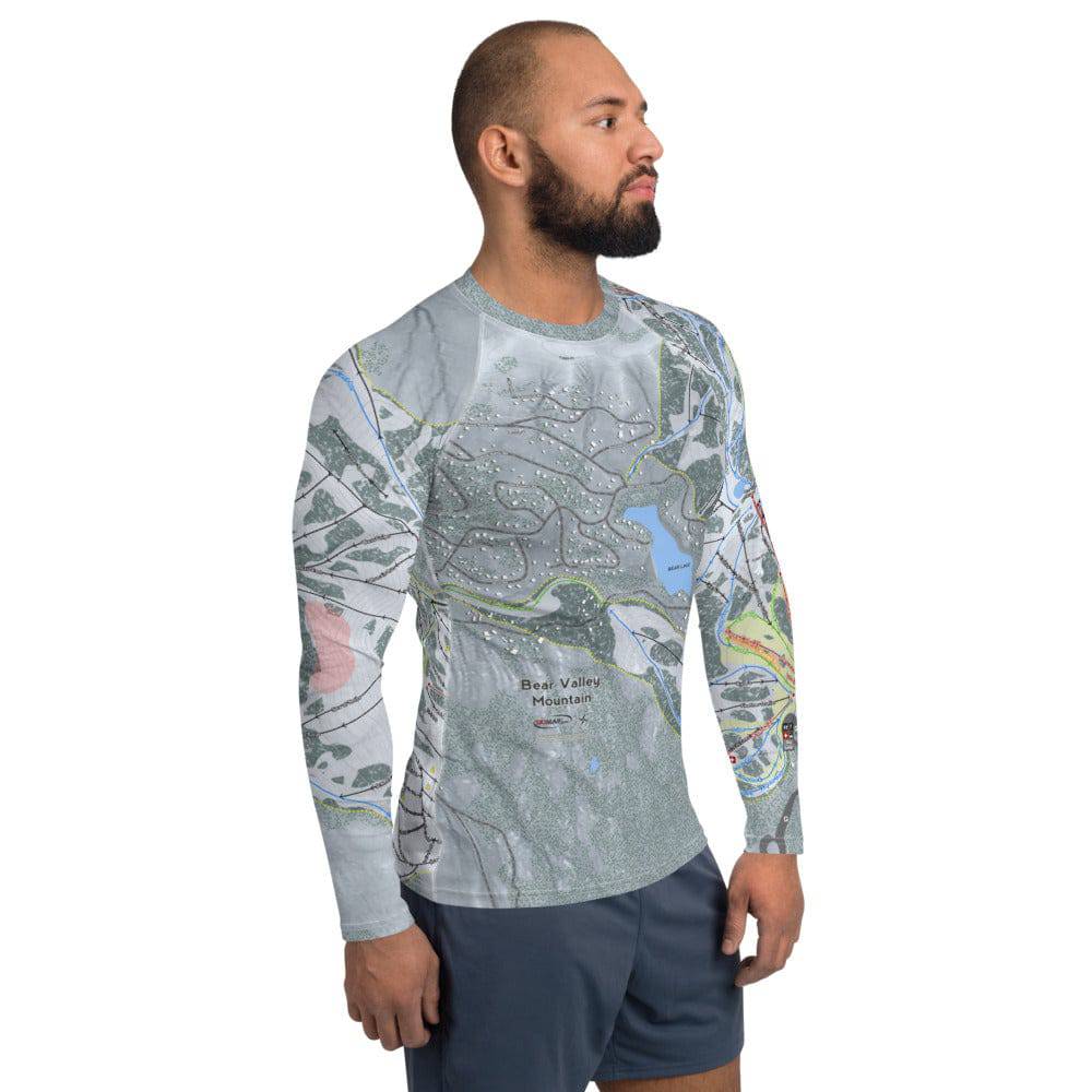Bear Valley Mountain, California Ski Trail Map Men's Base Layer Top - Powderaddicts