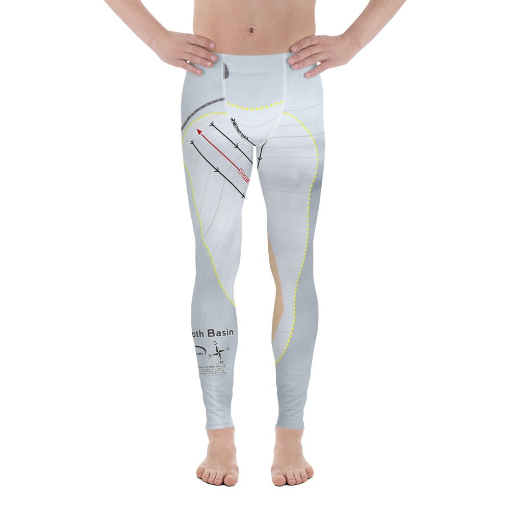 Beartooth Basin, Wyoming Ski Trail Map Men's Base Layer Bottom - Powderaddicts