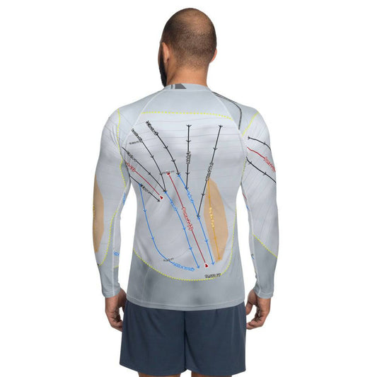 Beartooth Basin, Wyoming Ski Trail Map Men's Base Layer Top - Powderaddicts