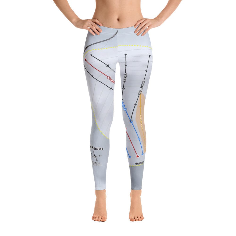 Beartooth Basin, Wyoming Ski Trail Map Women's Base Layer Bottom - Powderaddicts