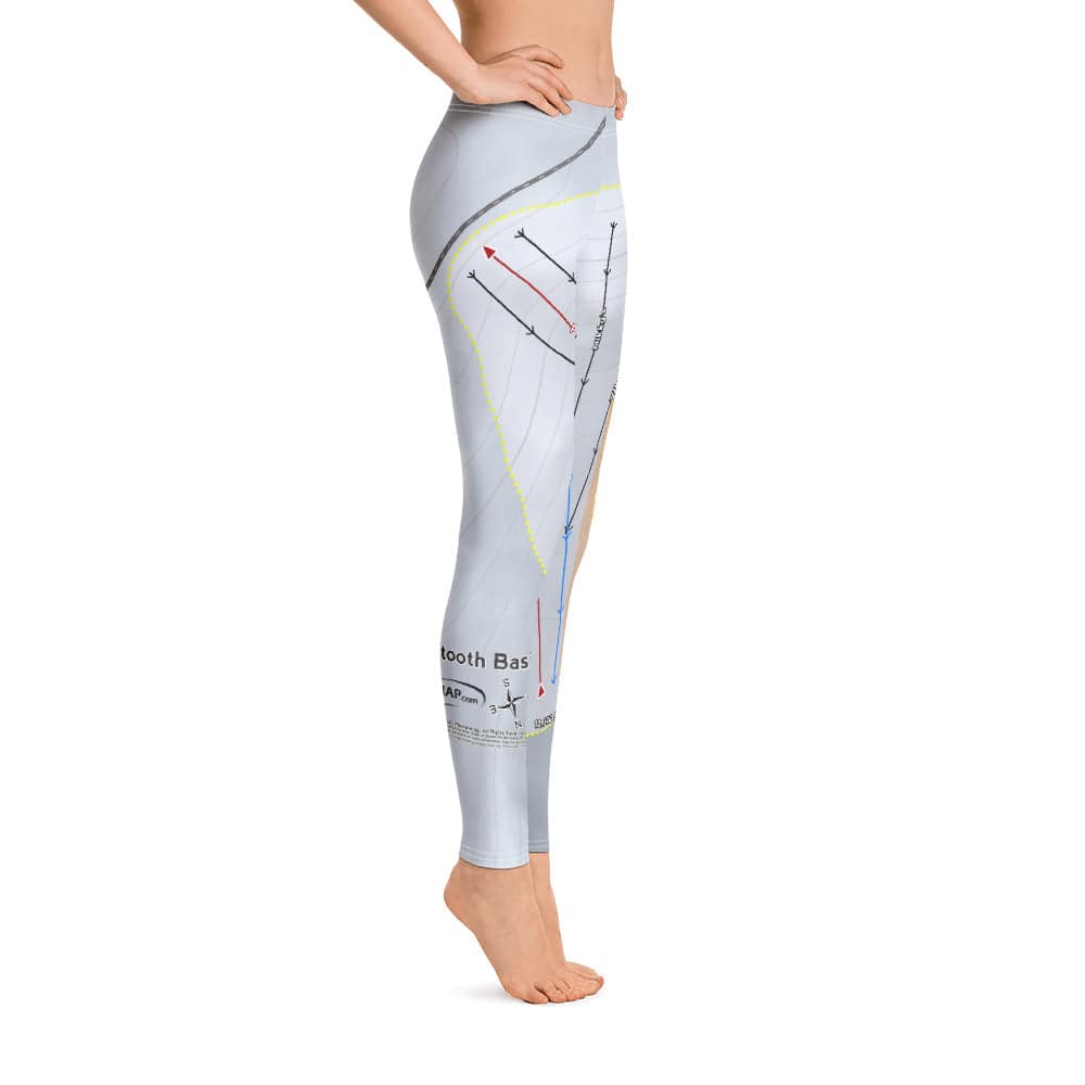 Beartooth Basin, Wyoming Ski Trail Map Women's Base Layer Bottom - Powderaddicts