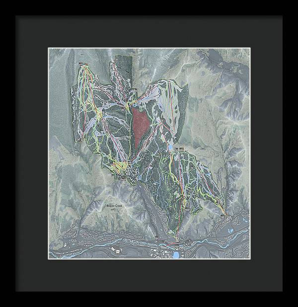 Beaver Creek Ski Trail Map - Framed Print - Powderaddicts