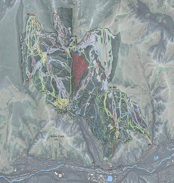 Beaver Creek Ski Trail Map - Art Print - Powderaddicts
