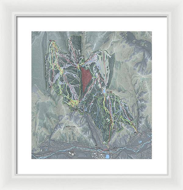 Beaver Creek Ski Trail Map - Framed Print - Powderaddicts