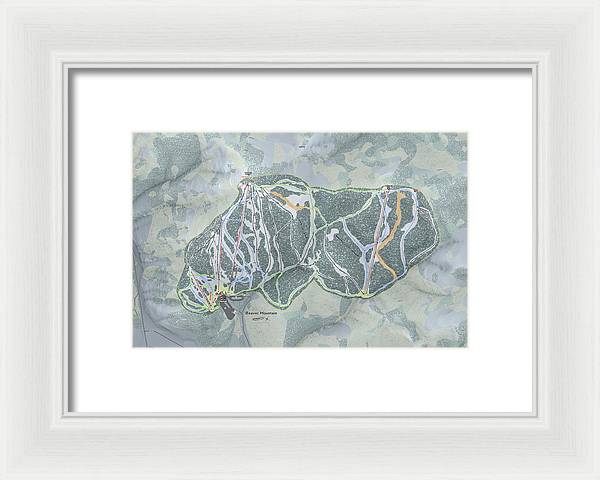 Beaver Mountain Ski Trail Map - Framed Print - Powderaddicts