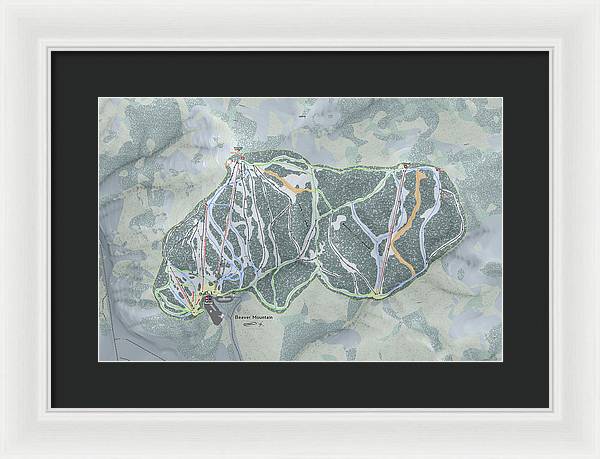 Beaver Mountain Ski Trail Map - Framed Print - Powderaddicts