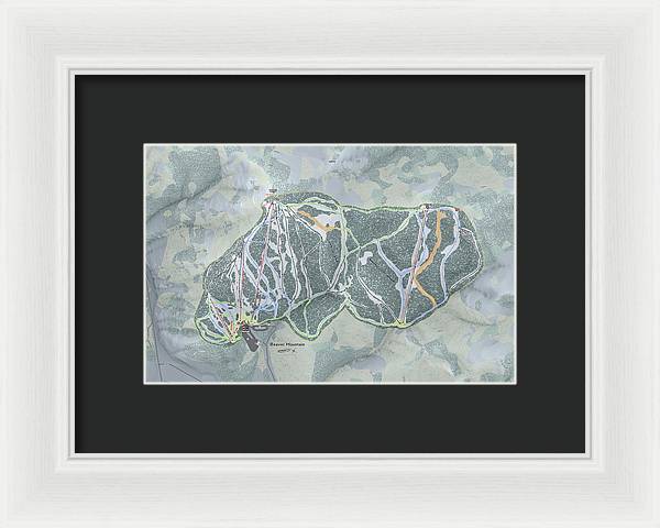 Beaver Mountain Ski Trail Map - Framed Print - Powderaddicts