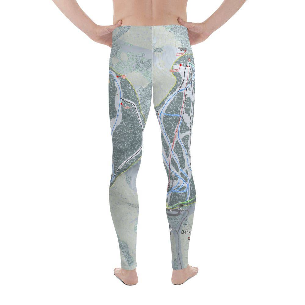 Beaver Mountain, Utah Ski Trail Map Men's Base Layer Bottom - Powderaddicts