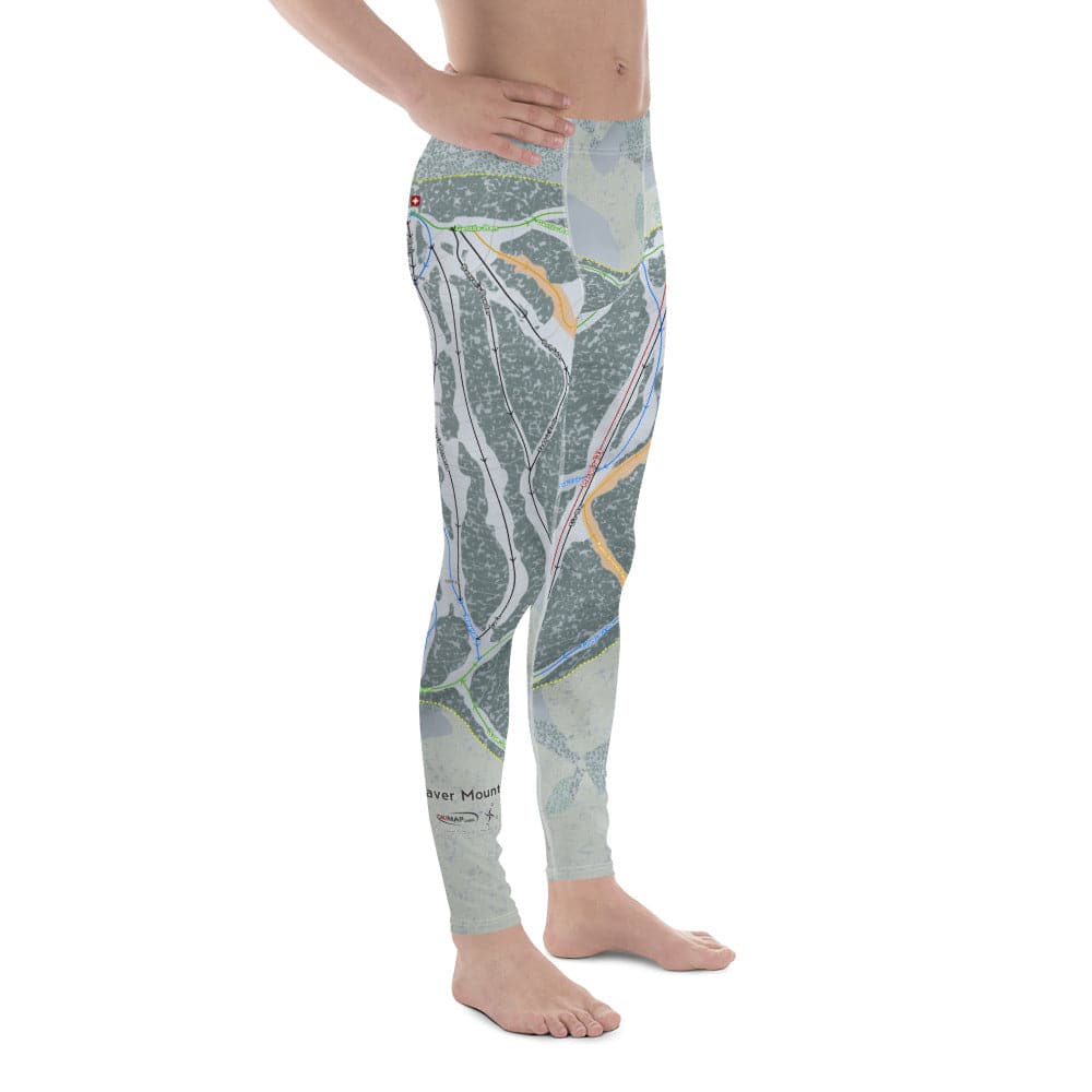 Beaver Mountain, Utah Ski Trail Map Men's Base Layer Bottom - Powderaddicts