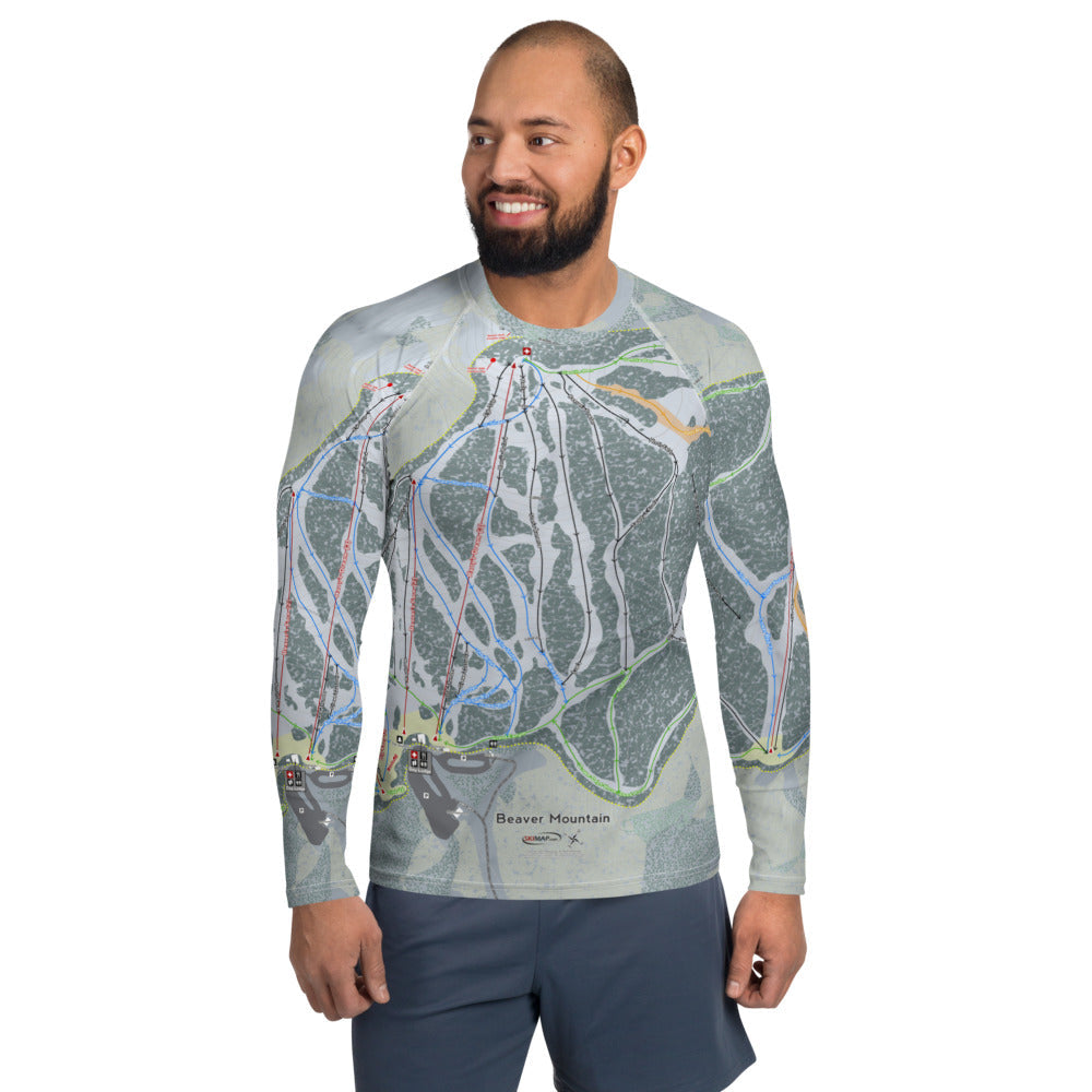 Beaver Mountain, Utah Ski Trail Map Men's Base Layers