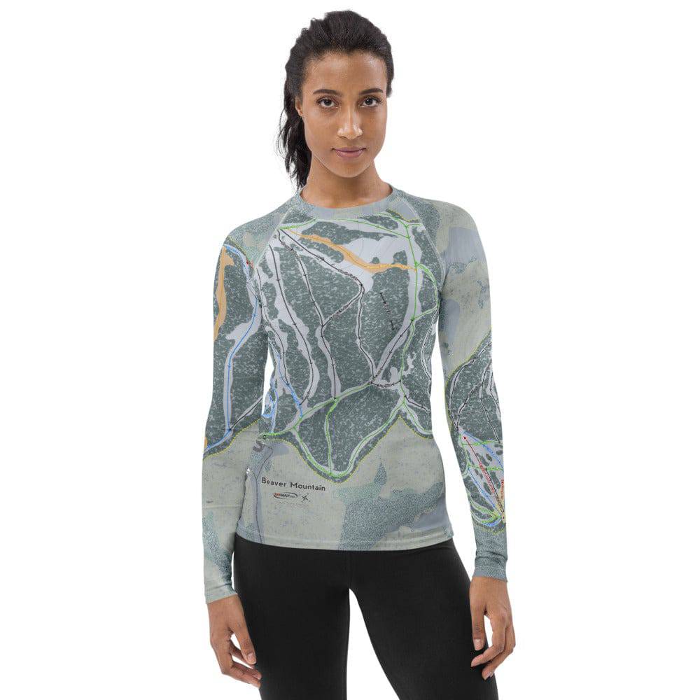 Beaver Mountain, Utah Ski Trail Map Women's Base Layers