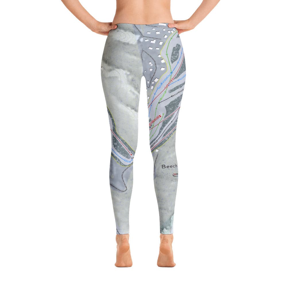 Beech Mountain, North Carolina Ski Trail Map Women's Base Layer Bottom