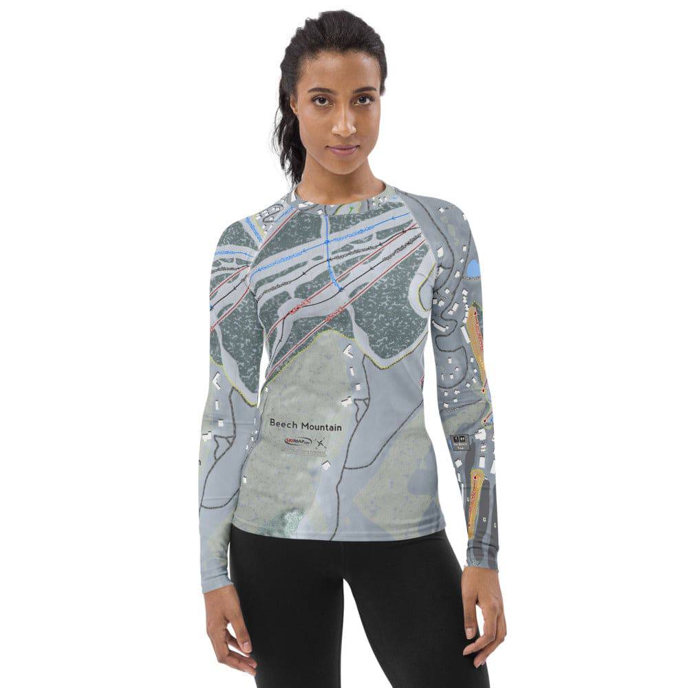 Beech Mountain, North Carolina Ski Trail Map  Women's Base Layer Top