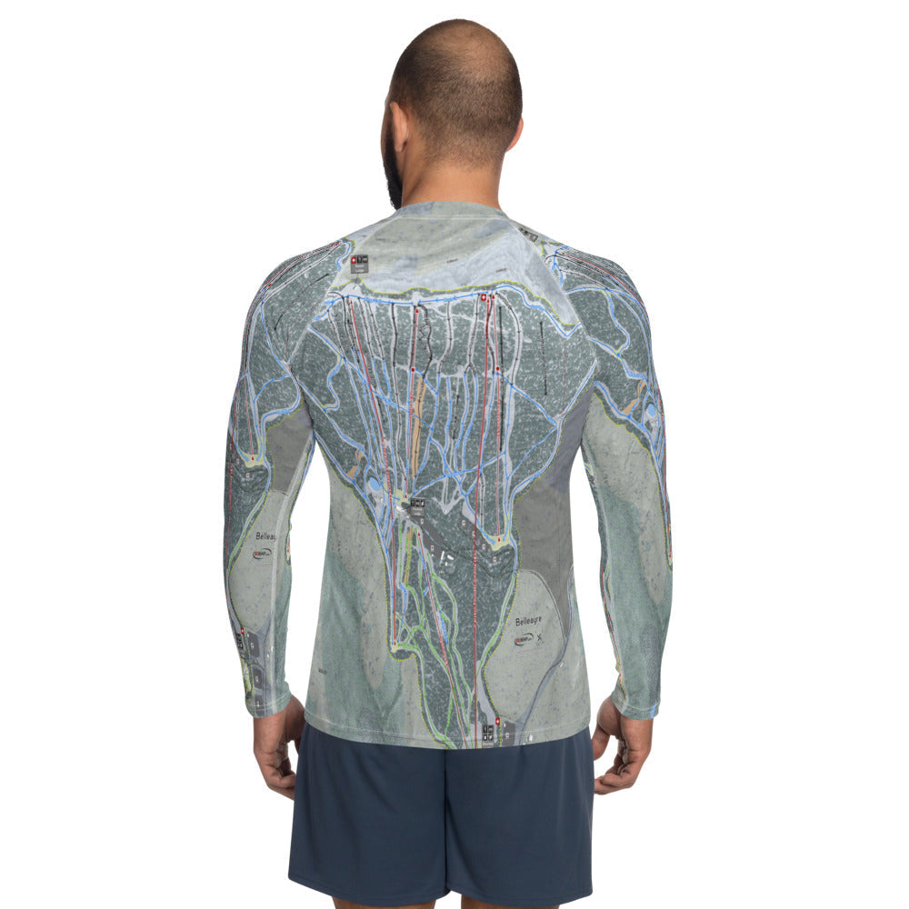 Belleayre Resort, New York Ski Trail Map Men's Base Layer Top - Powderaddicts