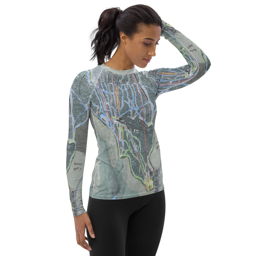 Belleayre Resort, New York Ski Trail Map Women's Base Layer Top - Powderaddicts