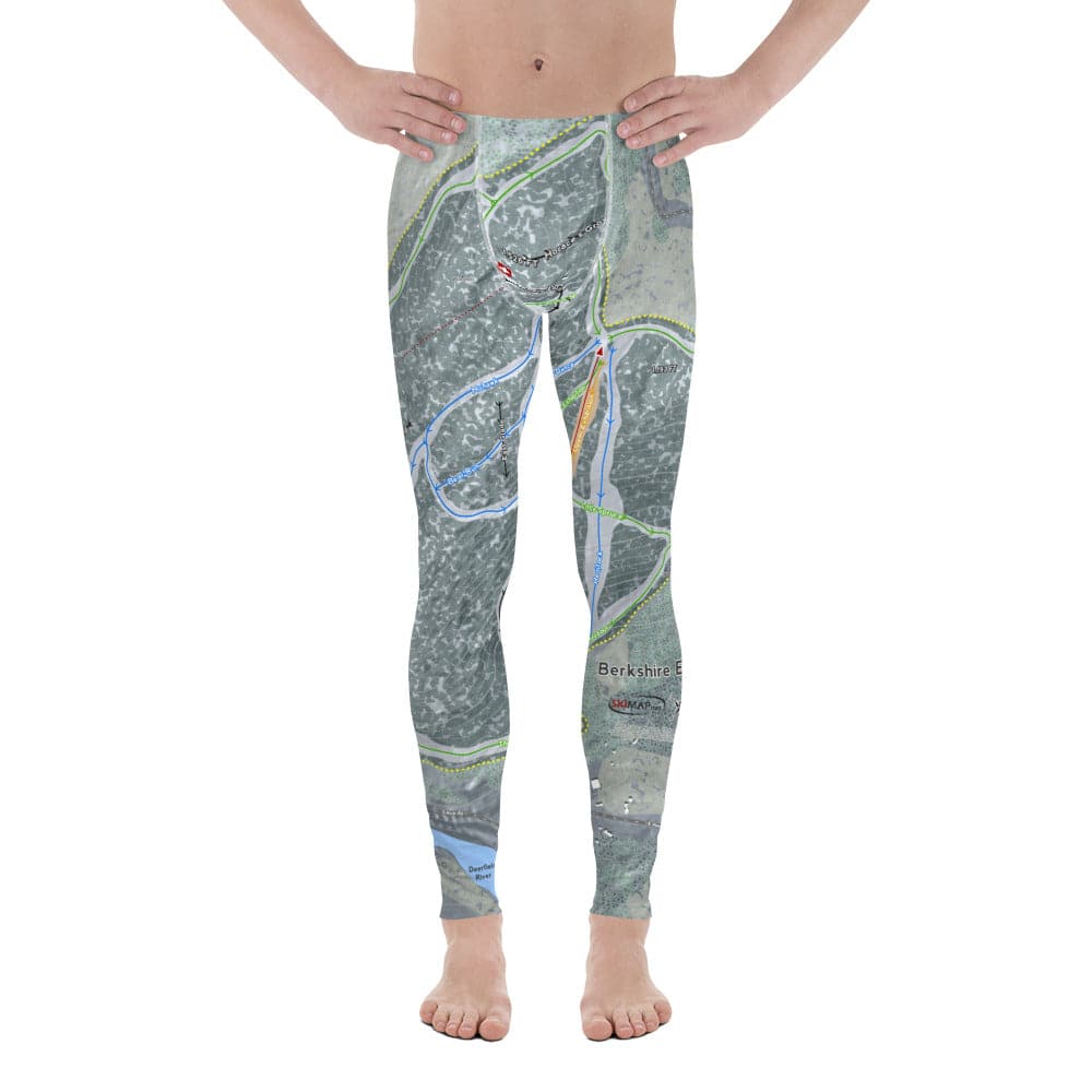 Berkshire East, Massachusetts Ski Trail Map Men's Base Layer Bottom - Powderaddicts
