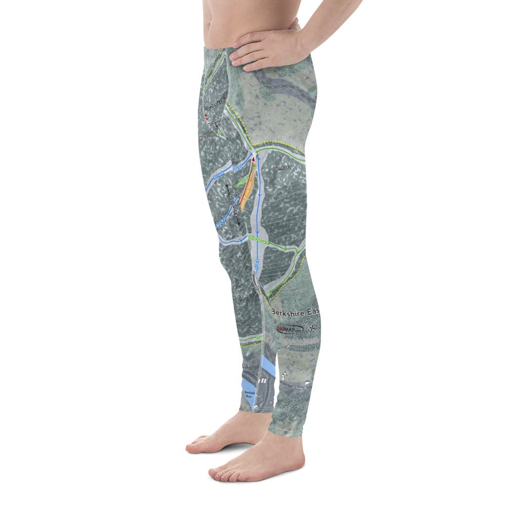 Berkshire East, Massachusetts Ski Trail Map Men's Base Layer Bottom - Powderaddicts