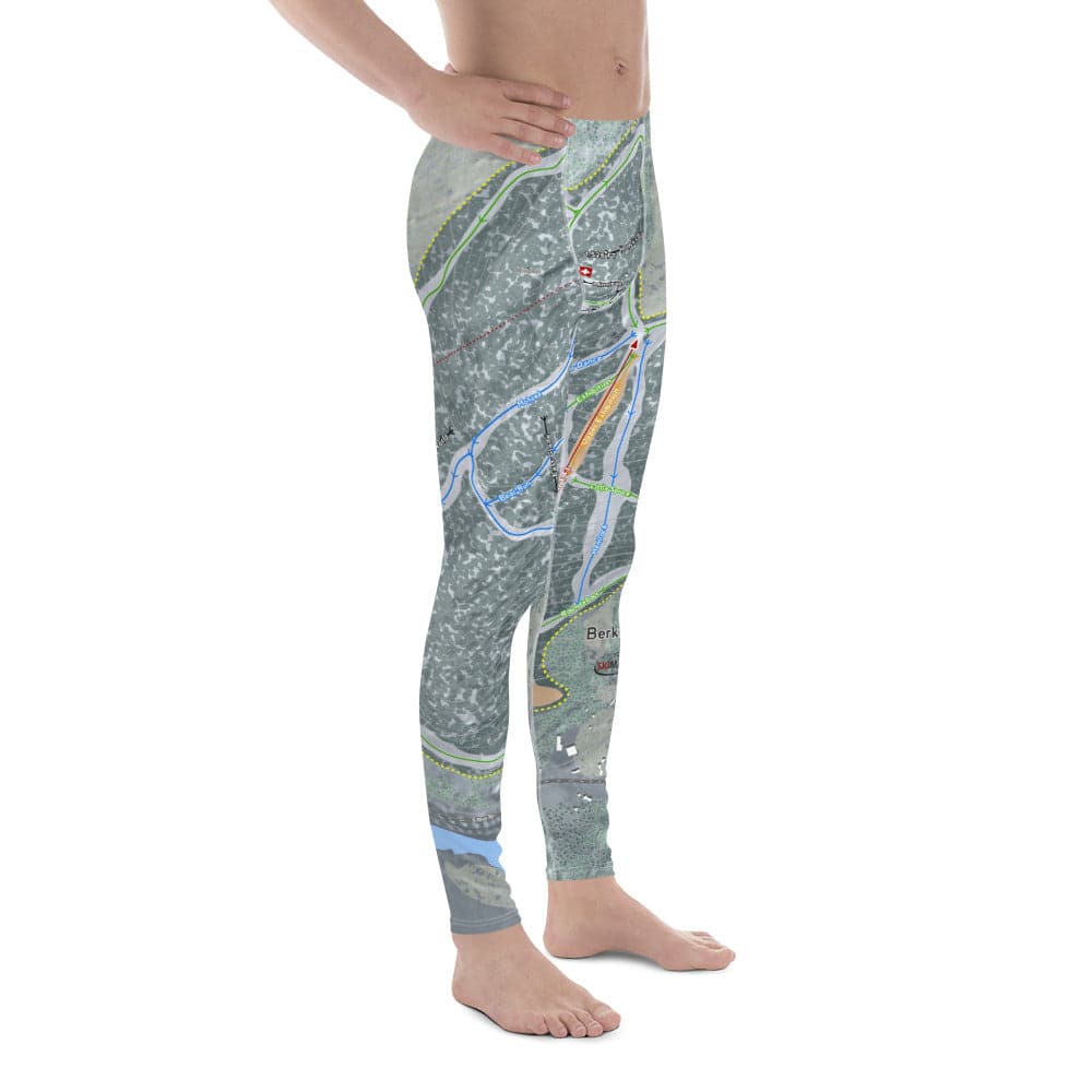 Berkshire East, Massachusetts Ski Trail Map Men's Base Layer Bottom - Powderaddicts