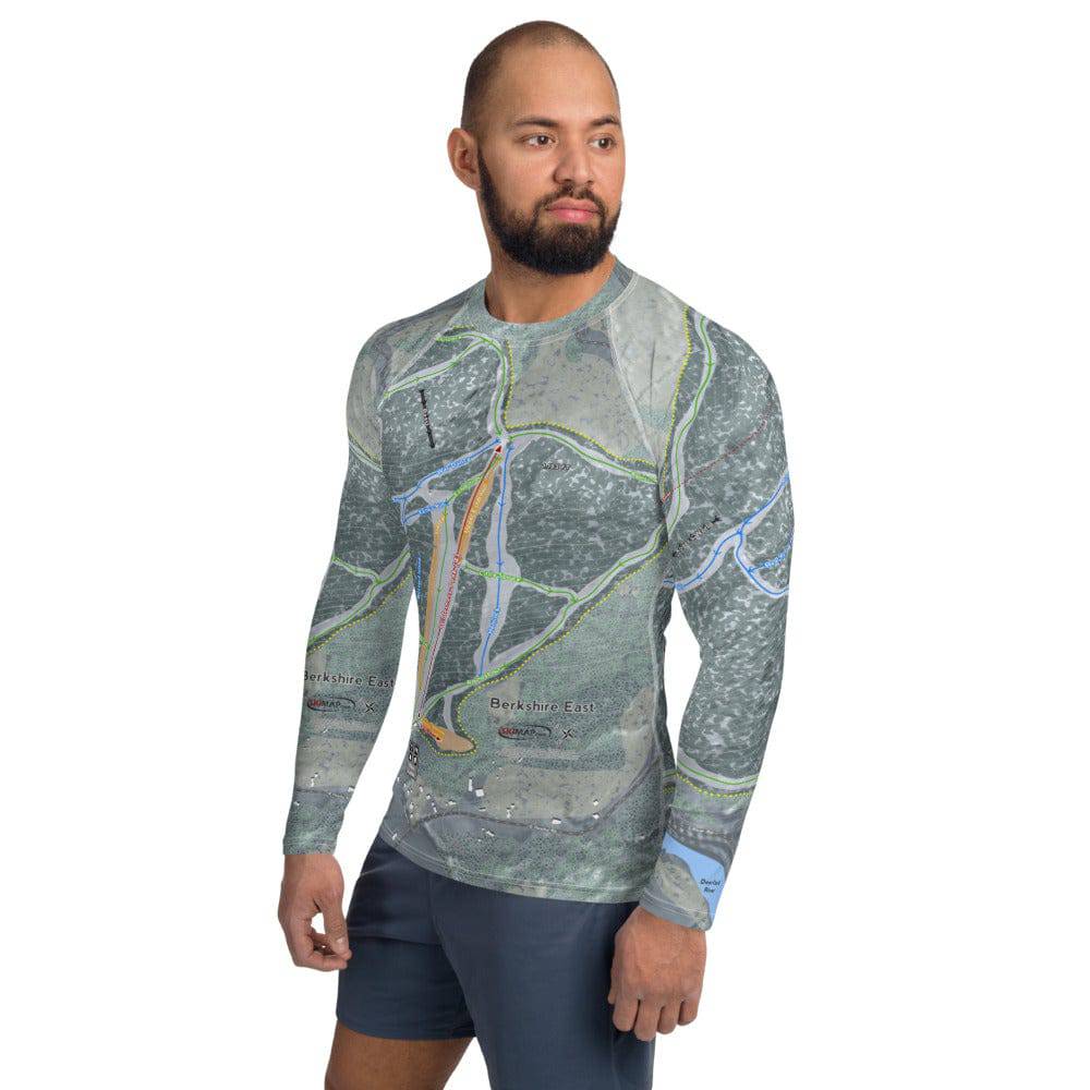 Berkshire East, Massachusetts Ski Trail Map Men's Base Layer Top - Powderaddicts