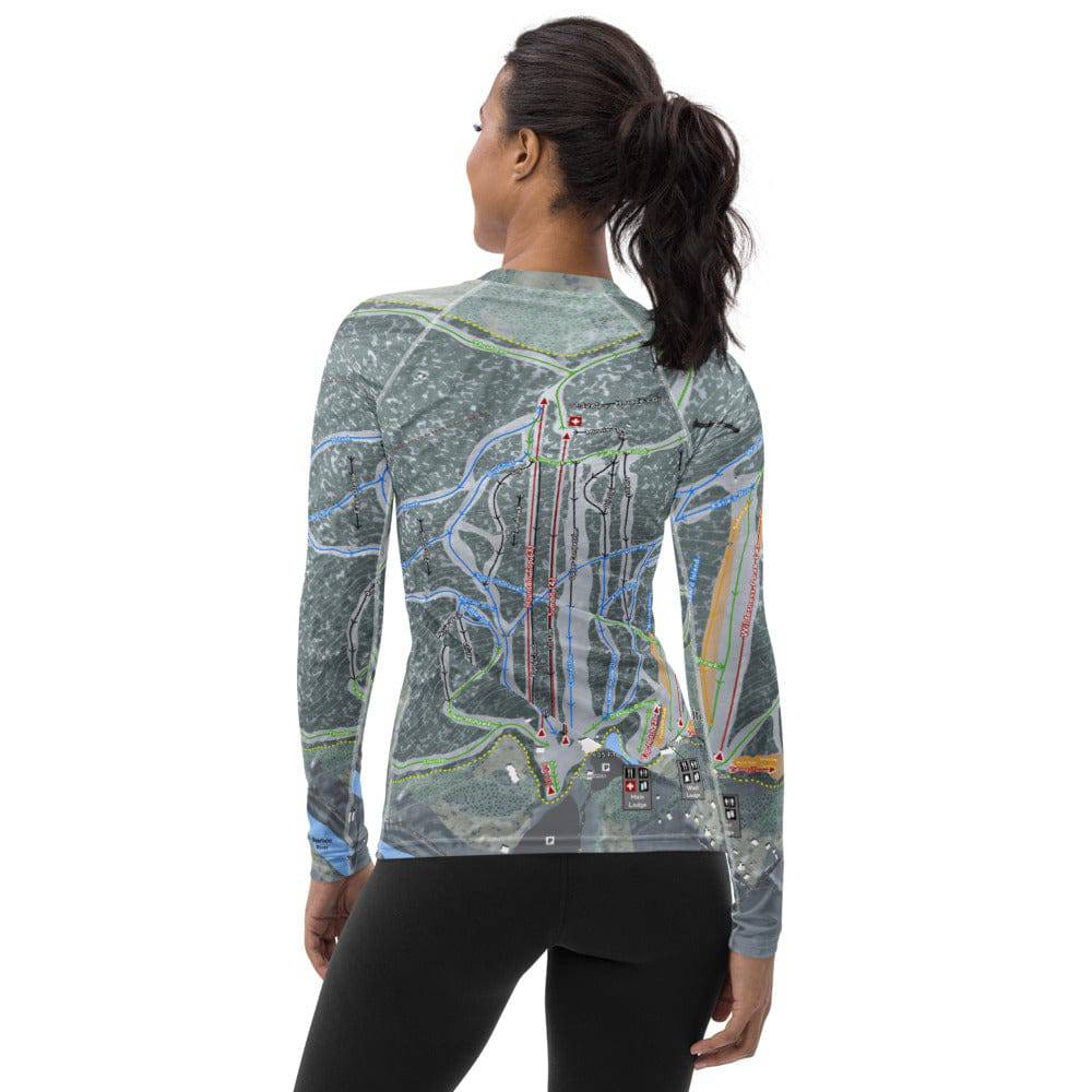 Berkshire East, Massachusetts Ski Trail Map Women's Base Layer Top - Powderaddicts