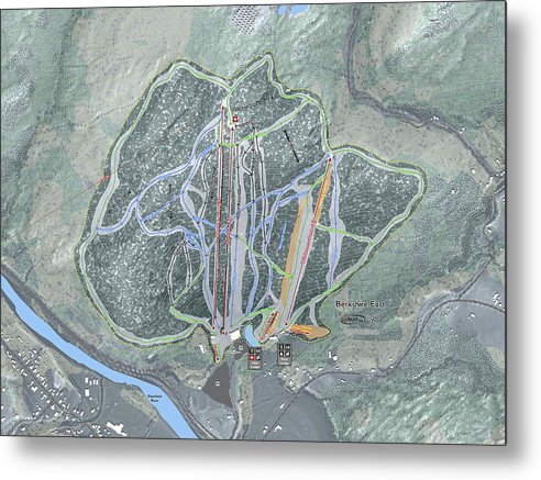 Berkshire East Ski Trail Map - Metal Print - Powderaddicts