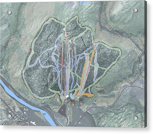 Berkshire East Ski Trail Map - Acrylic Print - Powderaddicts