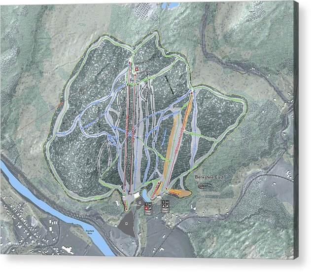 Berkshire East Ski Trail Map - Acrylic Print - Powderaddicts