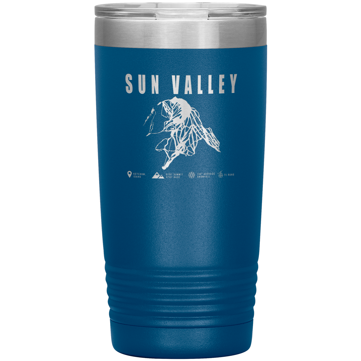 Sun Valley Idaho Ski Trail Map 20oz Tumbler - Powderaddicts