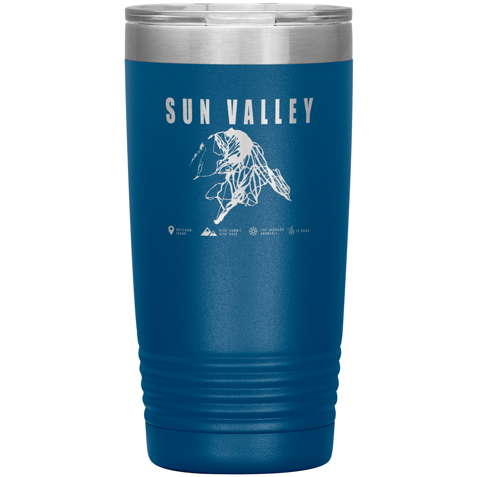 Sun Valley Idaho Ski Trail Map 20oz Tumbler - Powderaddicts
