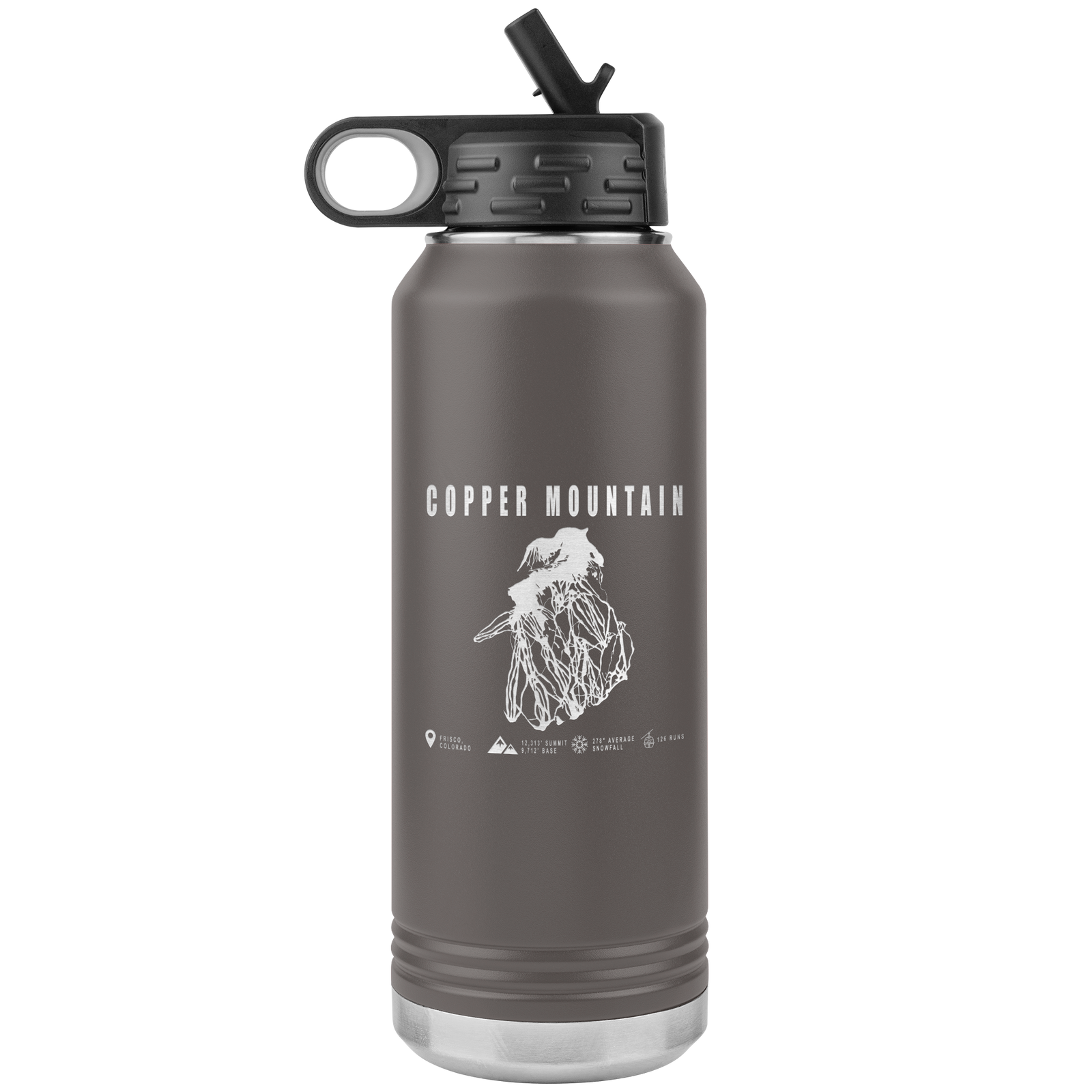 Copper Mountain Colorado Ski Trail Map 32oz Water Bottle Tumbler - Powderaddicts