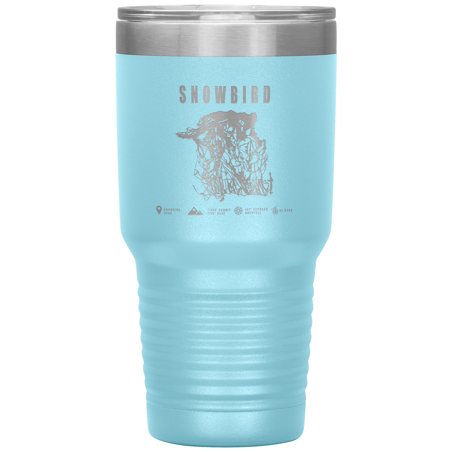 Snowbird,Utah Ski Trail Map 30oz Tumbler - Powderaddicts