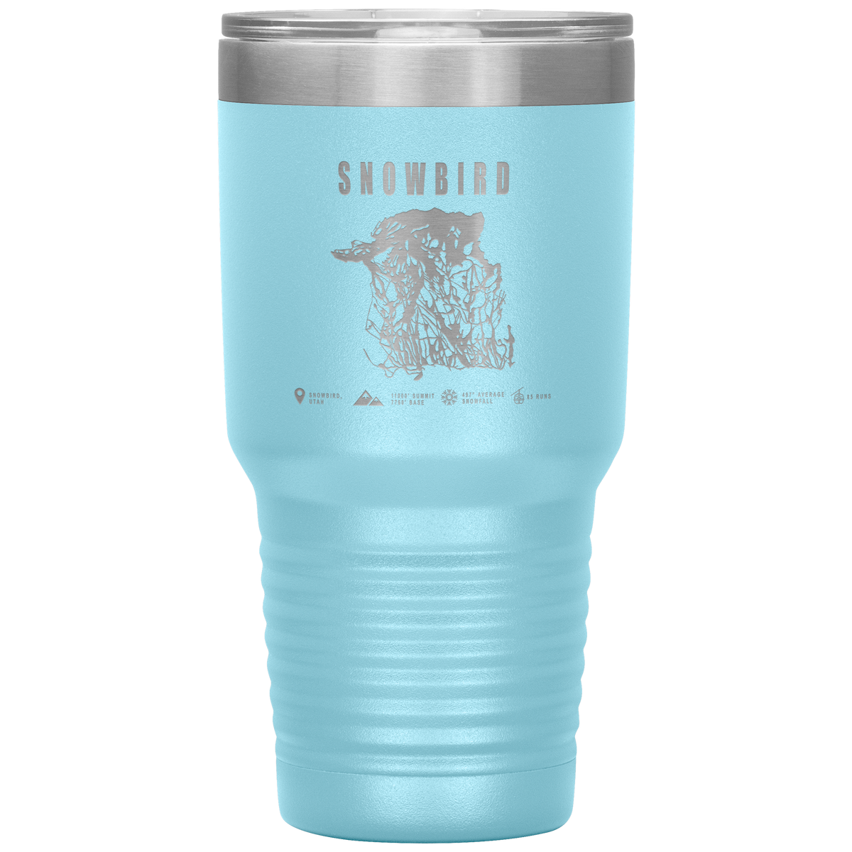 Snowbird,Utah Ski Trail Map 30oz Tumbler - Powderaddicts