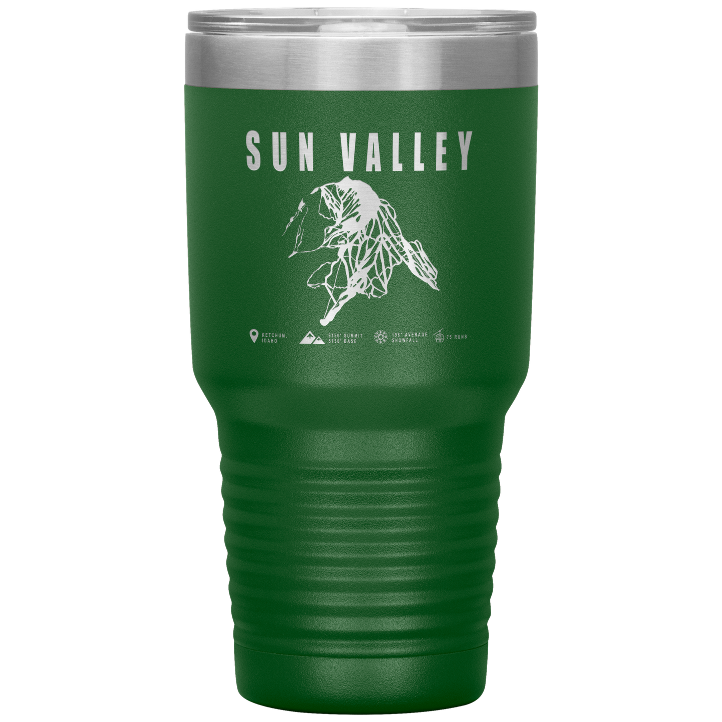 Sun Valley Idaho Ski Trail Map 30oz Tumbler - Powderaddicts