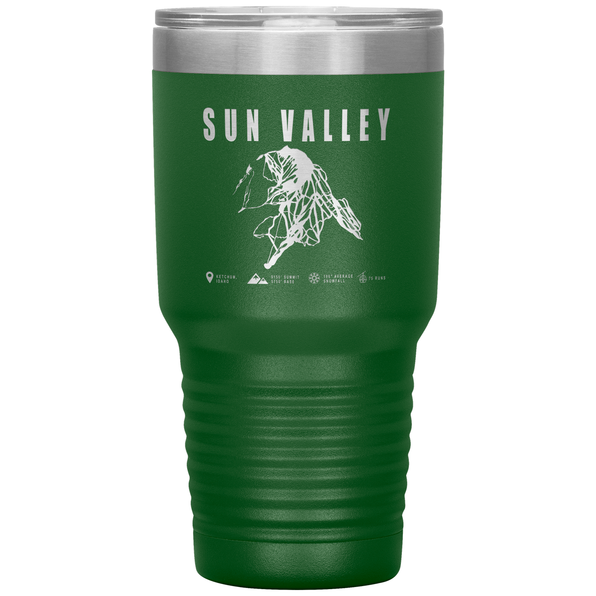 Sun Valley Idaho Ski Trail Map 30oz Tumbler - Powderaddicts