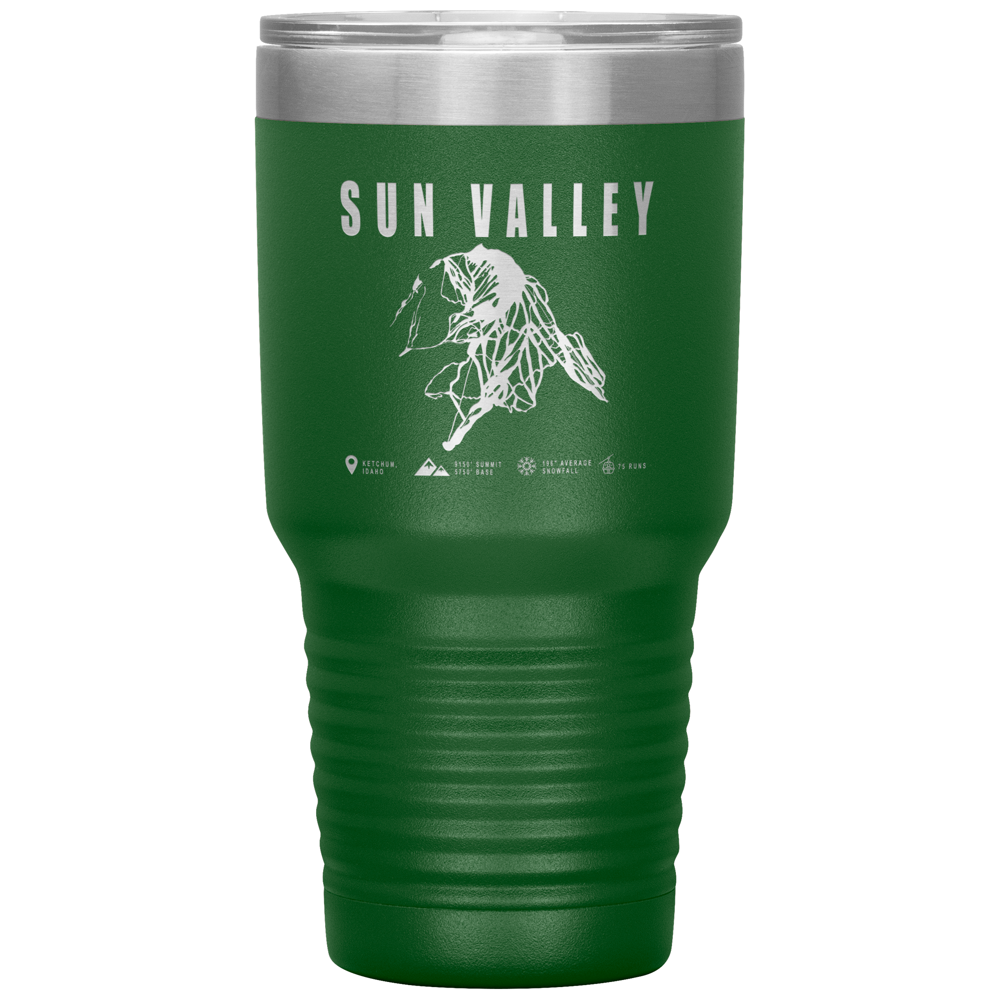 Sun Valley Idaho Ski Trail Map 30oz Tumbler - Powderaddicts